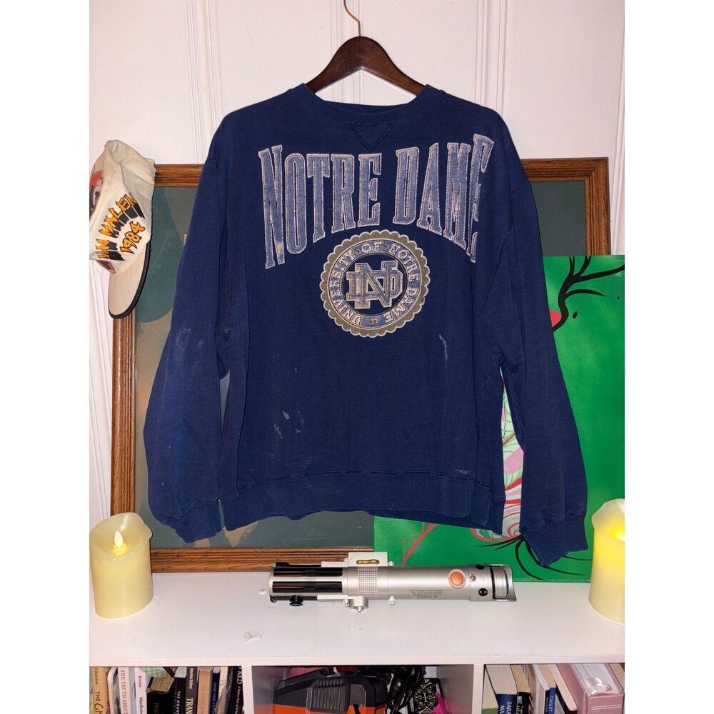 Notre Dame - Sweatshirt - Blue & Gray - Large